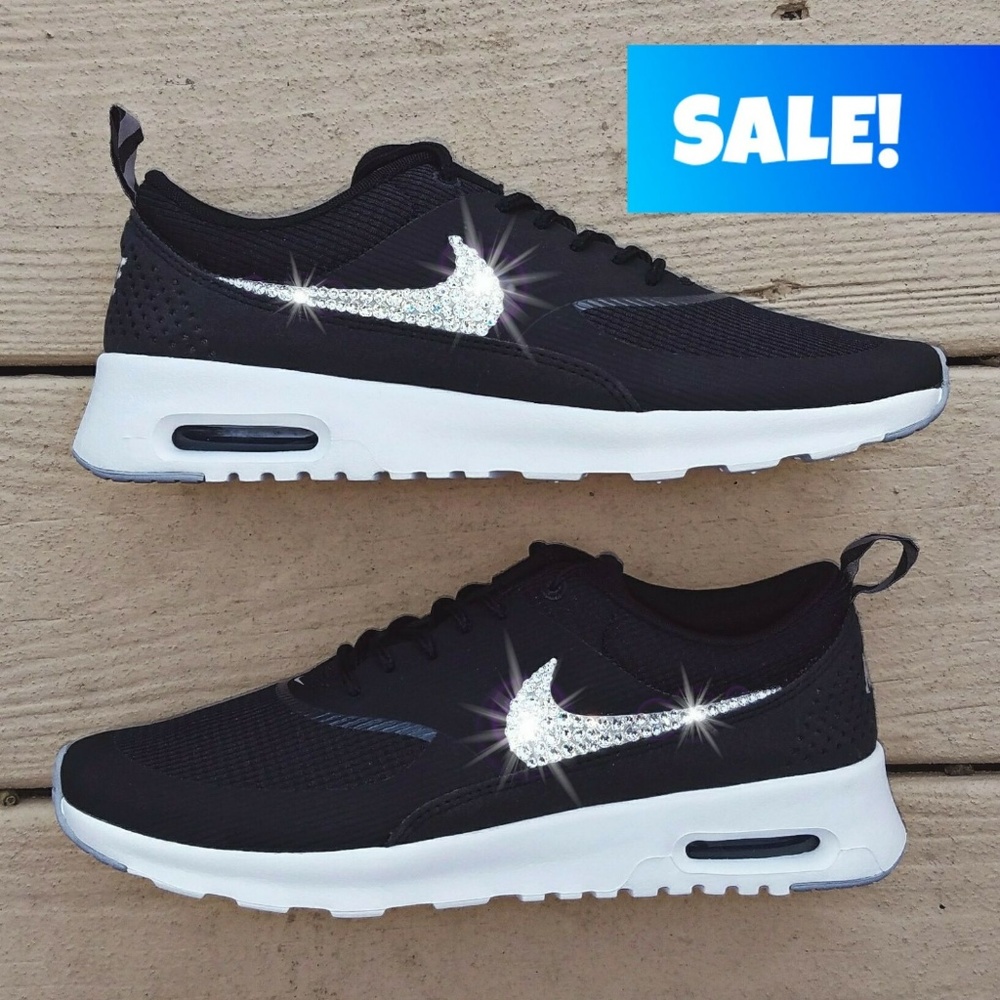 Swarovski Crystal Bling Nike Air Max Thea - Black